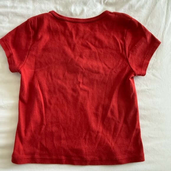 John Galt Deer Swiss top - red baby tee - Picture 4 of 5